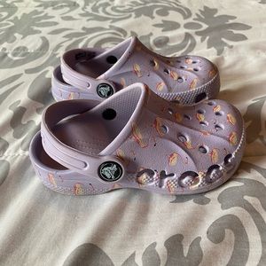 Crocs Purple with Pink Flamingos Clogs for girls